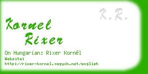 kornel rixer business card